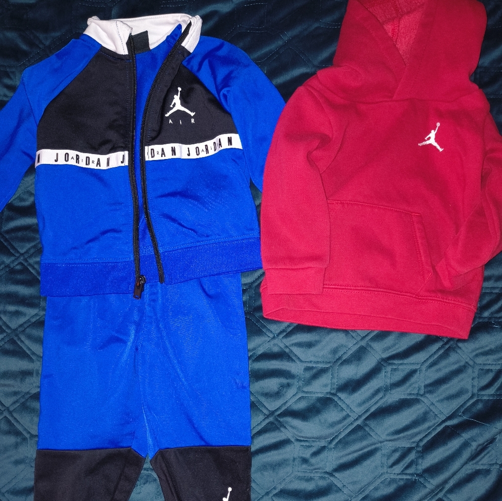 Jordan Kids Blue and Black Jogger Set